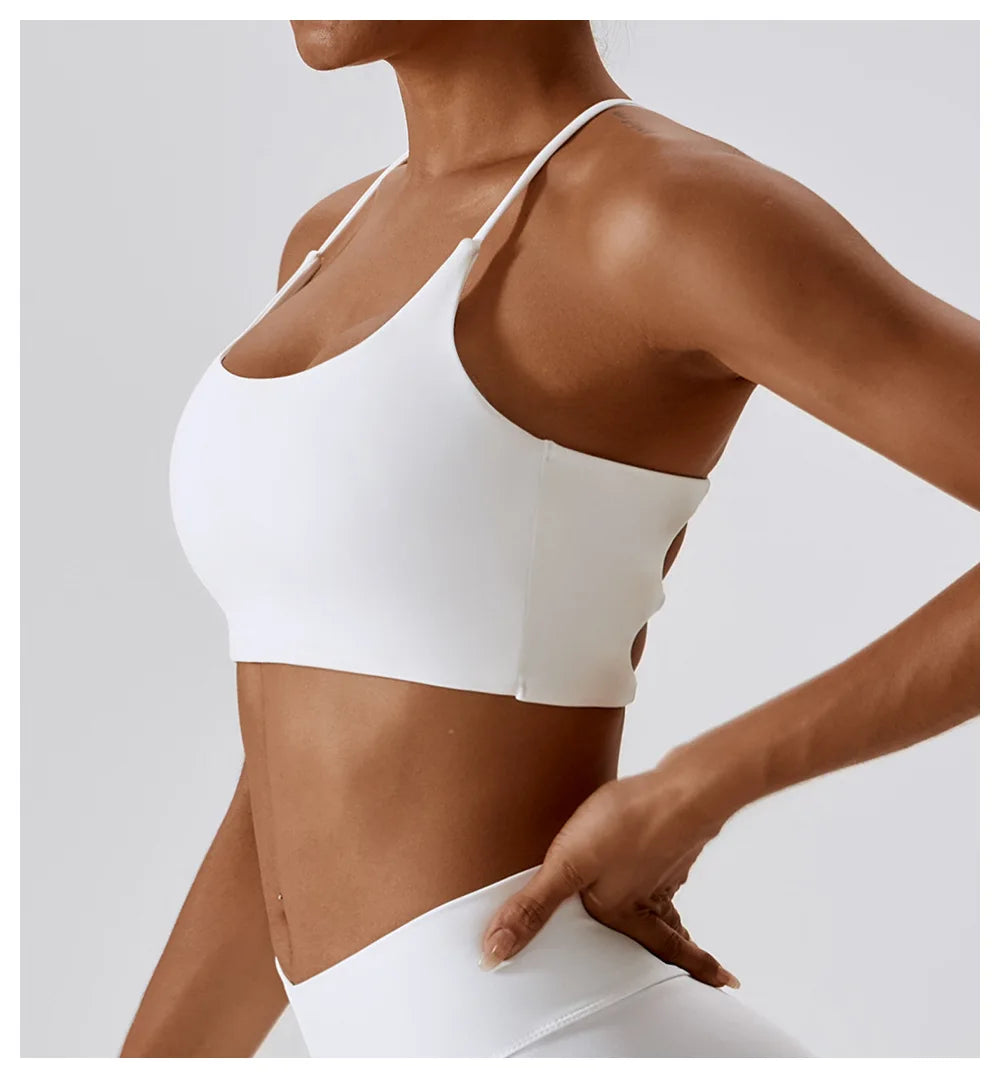 FitGoddess Criss-Cross Back Sports Bra – Soft, Seamless & Stylish